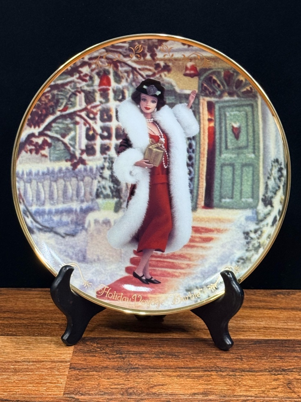 HALLMARK Holiday Voyage Barbie Plate #2166